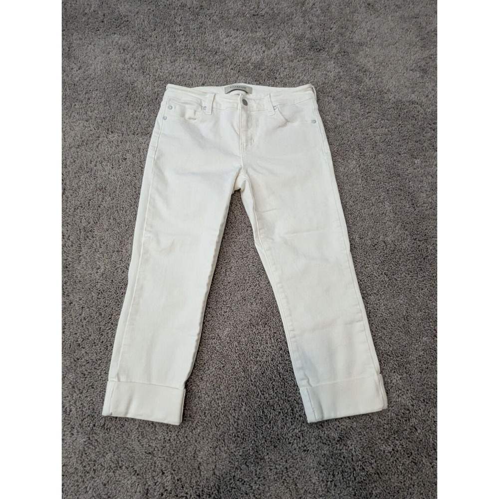 Liverpool Jeans Womens 30W Denim White Cropped Casual